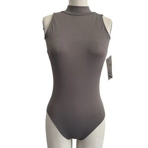 NWT Ainslie Wear Gray High Neck Angelina Leotard Small
